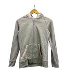 ナイキ NIKE パーカー 長袖 ロゴ刺繍 ライン S80901SJA M グレー ピンク