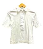 アニオナ AGNONA ポロシャツ ストレッチ 五分袖 薄手 無地 38 白 ホワイト