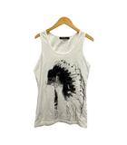 タンクトップ インディアンヘッド プリント ポリウレタン混 0220021126 白 ホワイト