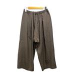 ミズイロインド mizuiro ind サルエルパンツ ボトムス ウール混 タック チャコールグレー