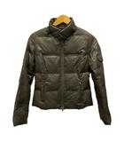 ダウンジャケット 長袖 無地 フェザー混 38 カーキブラウン