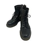 ドクターマーチン DR.MARTENS 8ホールブーツ 1460 ショート レースアップ ラウンドトゥ ローヒール 無地 ステッチ UK6 25.0cm 黒 ブラック 黄色 イエロー