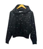 ヴァレンティノ ヴァレンチノ  VALENTINO パーカー フーディー プルオーバー スパンコール 装飾 長袖 S 黒 ブラック