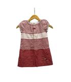 ファミリア Familiar ワンピース ノースリーブ クルーネック 総柄 レース コットン 110 赤 レッド 白 ホワイト