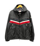 モンクレール MONCLER 22SS ダウンジャケット ブルゾン フード フェザー混 トリコロール ナイロン ロゴ 長袖 2 黒 ブラック