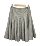 ポールカ PAULE KA スカート ウール フレア 膝丈 無地 36 グレー