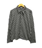 ディオール Dior Oblique Overshirt 023M550AT099 オブリーク ジャガード シャツ コットン ロゴ 総柄 長袖 XL 紺 ネイビー 白 ホワイト