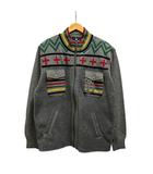 カステルバジャック CASTELBAJAC ニット セーター 長袖 ハイネック 総柄 ウール 3181-123 48 グレー マルチカラー