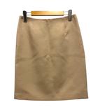スカート 台形 タイト ウール バックスリット 無地 ミニ丈 38S ベージュ