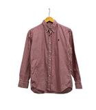 ラルフローレン RALPH LAUREN シャツ 長袖 ボタンダウンカラー チェック ロゴ刺繍 コットン EH743781 L 赤 レッド 白 ホワイト 黒 ブラック