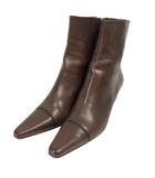 コールハーン COLE HAAN アンクルブーツ ショートブーツ サイドジップ 61/2 茶 ダークブラウン