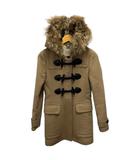 バーバリーブリット BURBERRY BRIT ロングコート 長袖 フード 無地 ルーマニア製 羊毛 ベージュ