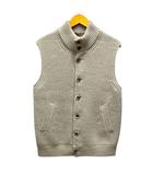 ヘルノ HERNO ニットベスト モックネック ウール ナイロン フード 48 ライトグレー