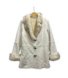 collection ジャケット 長袖 無地 ファー スエード 30320142 M 白 ホワイト