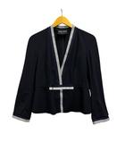 ジョルジオアルマーニ GIORGIO ARMANI ノーカラージャケット 長袖 ライン ウール 2016-04186-B-NOTG 40 紺 ネイビー シルバー