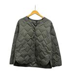 ライトダウンジャケット 長袖 無地 キルティング 211-439707 M カーキ