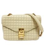 セリーヌ CELINE セー C ミディアム チェーンバッグ ショルダーバッグ 2WAY キルテッドカーフスキン ベージュ