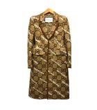 グッチ GUCCI ×バレンシアガ 676015 ハッカー プロジェクト ジャンボGG コート ロゴ 総柄 ロング丈 長袖 46 ベージュ 茶 ブラウン