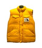 グッチ GUCCI ×THE NORTH FACE 663761 キャット ダウンベスト ナイロン プリント ロゴ S 黄 イエロー