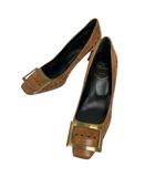 ロジェヴィヴィエ ROGER VIVIER ベル ヴィヴィエ パンプス スクエアトゥ バックル 35 茶 ブラウン