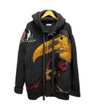 RV3KA00DGPQ フーデッドカーディガン パーカー ウール 刺繍 長袖 M チャコールグレー