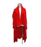 セリーヌ CELINE カシミヤ ケープ コート ニット ロング ワンポイント ロゴ 刺繍 赤 レッド