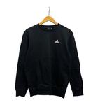 アディダス adidas トレーナー 長袖 クルーネック プリント コットン ED1585 黒 ブラック 白 ホワイト