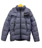 ナノユニバース nano universe ダウンジャケット ブルゾン フーディー フェザー混 無地 М 紺 ネイビー