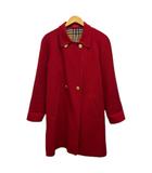 バーバリーズ Burberrys コート 長袖  毛 カシミヤ混 内側チェック 金ボタン FNA38-009-15 無地 9 赤 レッド