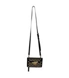 コルトモルテド Corto Moltedo ショルダーバッグ ミニバッグ ポシェット リーフ てんとう虫 装飾 スナップボタン フラップ マグネット開閉 ブラック ゴールド