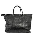 コーチ COACH F71138 ボストンバッグ トートバッグ ショルダーバッグ 2WAY 大容量 シグネチャー エンボス 型押し チャーム付き ファスナー開閉 シルバー金具 黒 ブラック