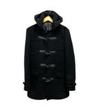 ダッフルコート ブルゾン アウター フード ウール混 中わた 長袖 3 黒 ブラック