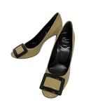 ロジェヴィヴィエ ROGER VIVIER パンプス シューズ ラウンドトゥ エナメル 35 ベージュ