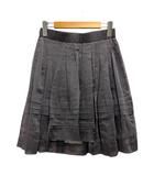 ブルネロクチネリ BRUNELLO CUCINELLI スカート フレア プリーツ シルク混 ひざ丈 38 チャコールグレー