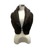 フォクシー FOXEY ダウンベスト シルク フェザー混 レース 38 茶 ブラウン