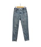 マウジー MOUSSY デニム ジーンズ 無地 ダメージ加工 コットン混 010DSC12-2700-2 25 ライトブルー 茶 ブラウン