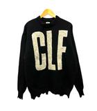 セントマイケル SAINTMICHAEL SM-A22-0000-033 ニット セーター クルーネック ウール ダメージ加工 長袖 M 黒 ブラック