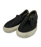 バンズ VANS スニーカー 無地 26.5 黒 ブラック 白 ホワイト