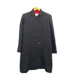 ルイフェロー LOUIS FERAUD コート Aライン ウール混 膝丈 無地 7 黒 ブラック