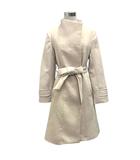 ロイヤルパーティー ROYAL PARTY コート ウエストベルト ウール混 無地 膝丈 M ベージュ