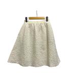 ルネ Rene フレアスカート ひざ丈 無地 ウエストゴム ウール混 モヘヤ混 6432600 36 白 ホワイト