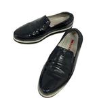 プラダスポーツ PRADA SPORT スリッポン スニーカー フラットシューズ エナメル 36.5 紺 ネイビー
