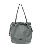 コーチ COACH F2480-CV947 トートバッグ 肩掛け 皮革 ロゴ 無地 ギャザー チャーム 巾着 マグネット開閉 水色 ライトブルー