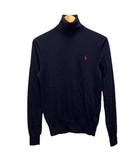 ポロ ラルフローレン POLO RALPH LAUREN ニット セーター タートルネック ウール ワンポイント ロゴ刺繍 長袖 L 紺 ネイビー