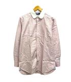 ポロ ラルフローレン POLO RALPH LAUREN シャツ ストライプ コットン ラウンドカラー 長袖 M ピンク