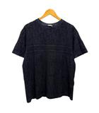 943J605E0602 オブリーク Tシャツ パイル コットン ロゴ 半袖 M 紺 ネイビー