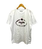 プラダ PRADA Tシャツ コットン ロゴ プリント 刺繍 半袖 XXXL 白 ホワイト