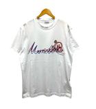 モンクレール MONCLER H10918C00042 8390T Tシャツ クルーネック コットン プリント ロゴ刺繍 半袖 M 白 ホワイト