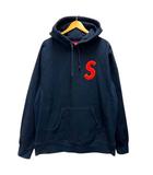 シュプリーム SUPREME 18AW S Logo Hooded Sweatshirt パーカー フーディ コットン ワンポイント 裏起毛 長袖 XL 紺 ネイビー