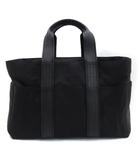 エルメス HERMES アカプルコ MM ハンドバッグ ナイロン レザー 黒 ブラック